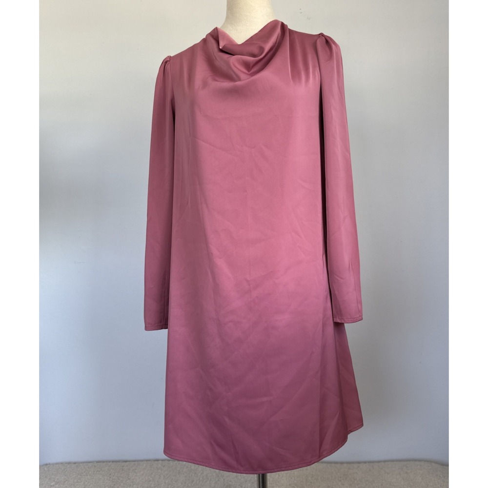 Niswa Fashion Women's Small Rose-Pink Satin‎ Dress